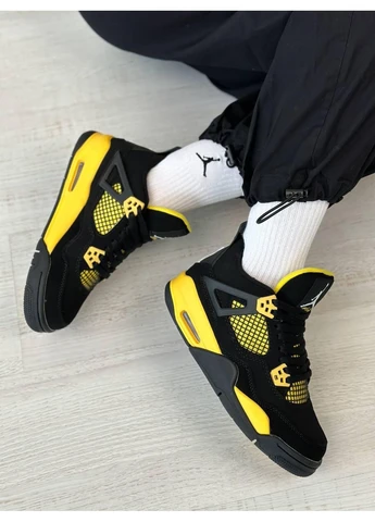 КРОССОВКИ ЖЕНСКИЕ NIKE AIR JORDAN 4 THUNDER 2023 НАЙК АИР ДЖОРДАН No Brand комбинированные демисезоны (391932692)