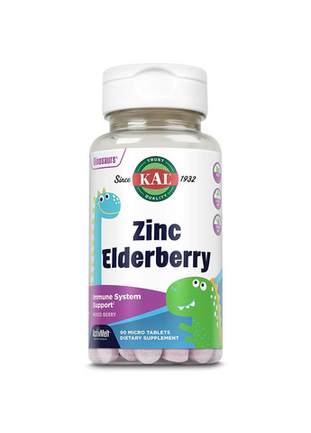 Цинк и Бузина для детей Zinc Elderberry ActivMelt вкус ягод 90 микротаблеток KAL (292728038)
