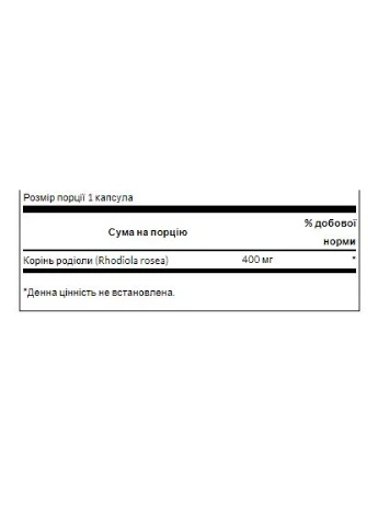 Rhodiola Rosea Rood 400mg - 100caps Swanson (402790603)
