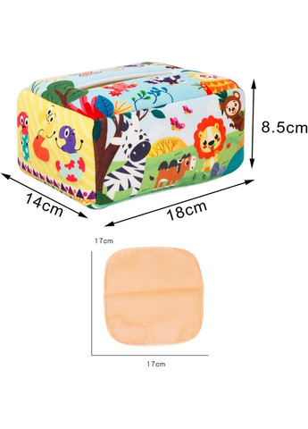 Диспенсер із хусточками Монтессорі сортер бокс 13 шт Forest animals No Brand (366303891)