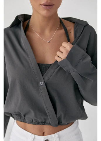 Серая джинсовая рубашка Lurex