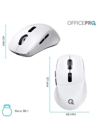 Мишка M398W Wireless/Bluetooth White (M398W) OfficePro (397285496)