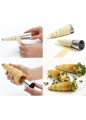 Кондитерські конуси металеві для випікання трубочок Каннолі Ø30х85 мм (6 трубочок) Kitchette (317638739)