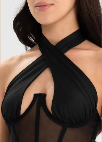 Жіночий корсетний топ зі вставками на зав'язках позаду шиї топи для жінок з акцентним вирізом на грудях Cindylove (295059655)