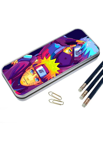 Органайзер для канцелярського приладдя металевий, кейс для дрібниць Наруто #024 7*18 см Silver No Brand (309155774)