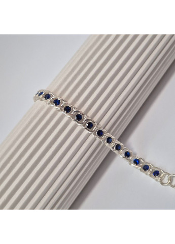 Серебряный браслет Арабский Бисмарк с Синими камнями 17 - 21 см серебро 925 пробы 7003 син 8.22г Nobrand (369612478)