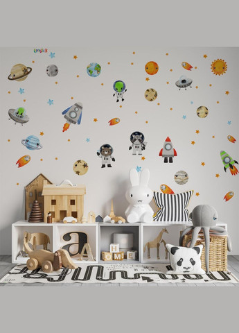 Виниловая интерьерная на стену, обои и другие поверхности "Космические объекты. Космос" Кавун наклейка (316189444)