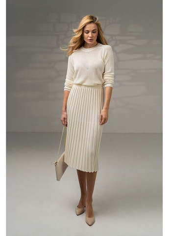 Молочная юбка плиссе короткая 2080 молочный Triko Bakh