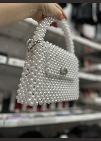 Сумка жіноча біла з намистин ручна робота 042 Linel (337342840)