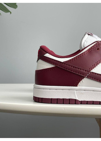 Кроссовки женские и мужские Nike Dunk Low Team Red Bordo White | Найк СБ Данк бордовые No Brand бордовые демисезоны (352252489)
