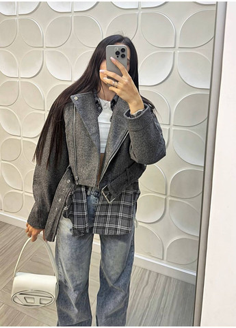 Сіра демісезонна жіноча косуха на підкладці косуха No Brand