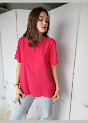 Малинова блузка жіноча однотонна короткий рукава M&S