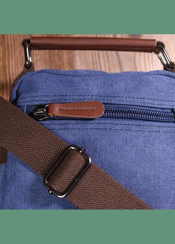 Сумка чоловіча через плече із щільного текстилю 21228 Синя Vintage (302007671)
