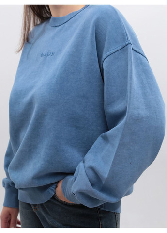 Блакитний світшот жіночий синій оверсайз Cracpot однотонний (369668954)