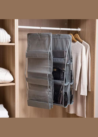 Органайзер на 6 отделений для хранения сумок серого цвета No Brand (330618818)