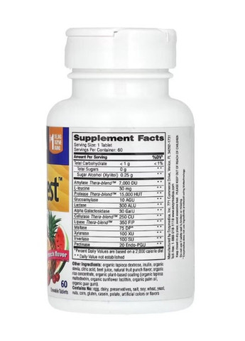 Kids Digest, жевательные ферменты для детей, со вкусом фруктового пунша, 60 жевательных таблеток Enzymedica (347599720)