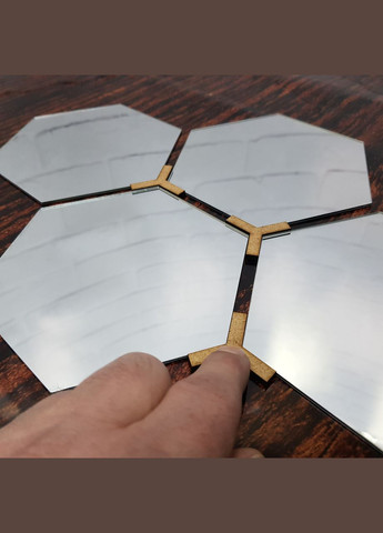 Акрилові дзеркальні панно з товстих сегментів різних розмірів (товщина 2 мм + скотч) 18 шт – 115 х 100 мм Декоинт (278288275)