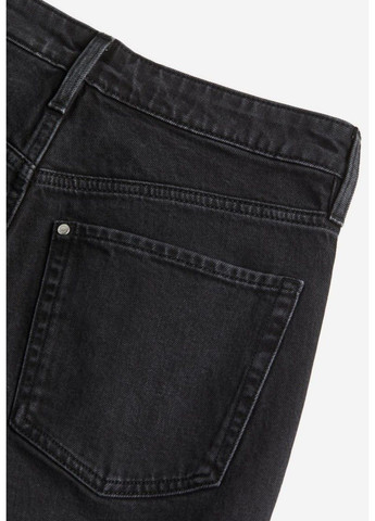 Женские прямые высокие джинсы Slim (57179) W34 Черные H&M - (294639368)