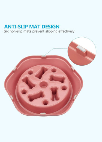 Миска для повільного годування для собак пластикова коралова 23.5х4.5 см 6879 Ecotoys (270365791)