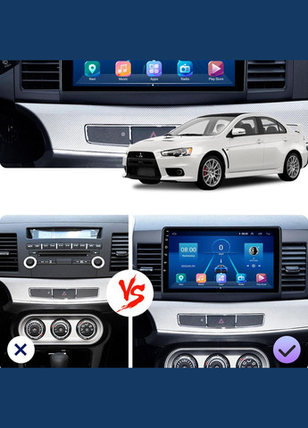 Штатна магнітола для Mitsubishi Lancer X Рестайлінг 2 2015-2017 екран 10" 6/128Gb 4G Wi-Fi GPS Top 7 шт. Lesko (336193191)