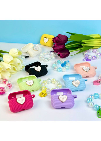 Силіконовий чохол Silicone case Lovely Heart для навушників Yellow No Brand AirPods Pro 2 (363834673)