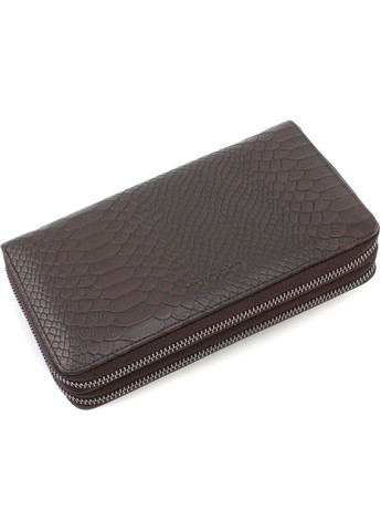 Мужской клатч с кожи под рептилию 086-5902C Brown Marco Coverna (303830334)