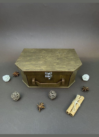 Подарунковий набір Wooden Chest на день народження, свято вчителю, військовому, начальнику, чоловікові, братові, татові Кукумбер (287337178)