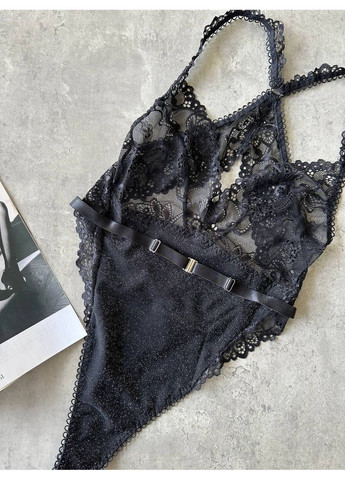 Боді чорне з м’якою чашечкою та зйомним поясом Vital-Textile 136/49 (361853753)