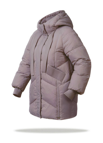 Комбинированное зимнее Женское пальто NF 229503 мокко. Freever