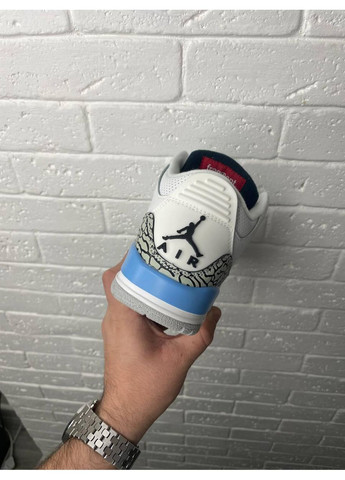 Білі Осінні кросівки чоловічі nike air jordan 3 white blue найк аір джордан No Brand