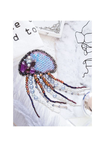 Набір для вишивання бісером прикраси "Медуза" AD-071 на натуральному полотні Abris Art (367962319)