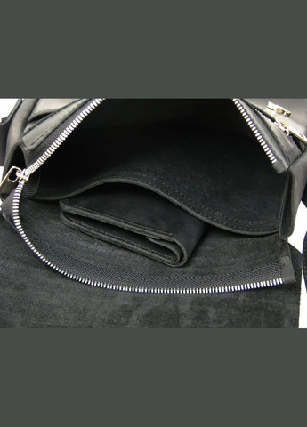 Мужская кожаная сумка через плечо планшет мессенджер из натуральной кожи с клапаном черная 23×20×5 см GS (329147131)