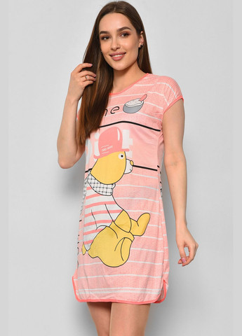 Ночная рубашка женская розового цвета с рисунком Let's Shop (290839518)