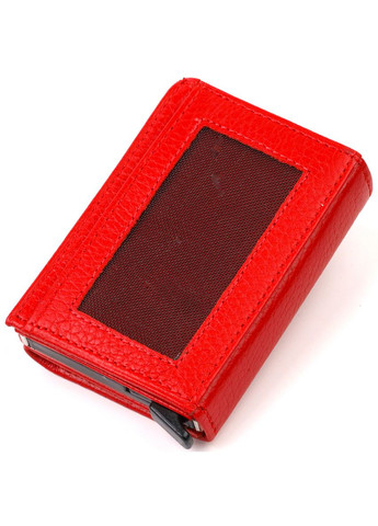 Жіночий картхолдер з автоматичним механізмом для карт та грошей з натуральної шкіри червоний (sku_21933) No Brand (330012907)