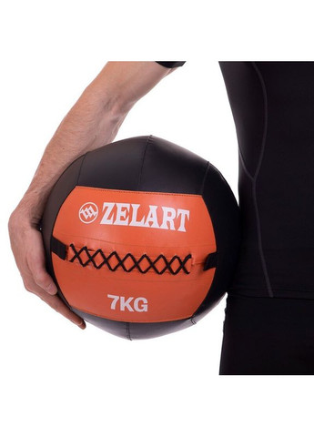 М'яч набивний медичний для кросфіту WALL BALL Чорний (вага 7 кг) FI-5168-7 Zelart (367617439)