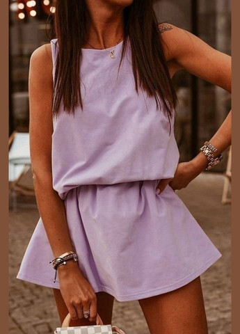 Фиолетовое пляжное платье женское фиолетового цвета а-силуэт Let's Shop однотонное