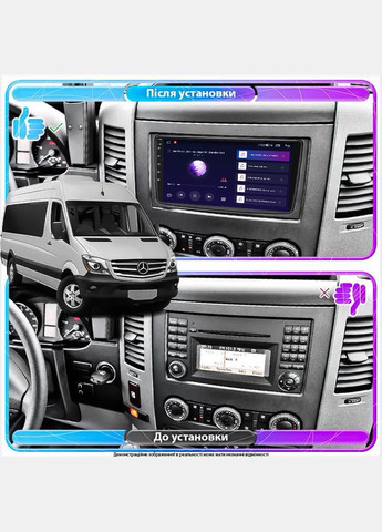 Штатна магнітола для Mercedes-Benz Sprinter II (W906) 2006-2013 екран 9" 2/32Gb Wi-Fi GPS Base 6шт Lesko (336195332)