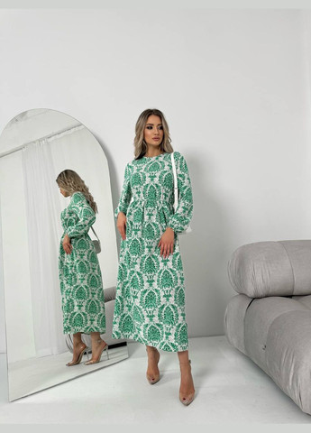 Зеленое женское платье из шелкового софта цвет зеленый р.42/44 453515 New Trend