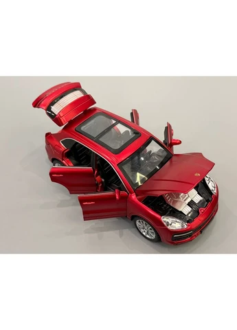 Машина Porsche Cayenne инерционная металл звук свет открываются двери/багажник/капот 15 см 1:32 Красная (AP-1739) No Brand (380857171)