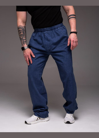 Синие спортивные, повседневный, кэжуал летние прямые брюки Vakko