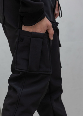 Черные спортивные, повседневный зимние джоггеры, карго брюки MonsterBrand