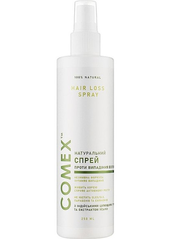 Натуральний спрей проти випадіння волосся з індійськими цілющими травами 250ml (986593-25597462) Comex (368865966)