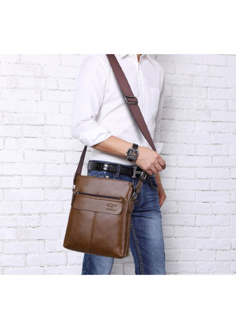 Чоловіча сумка планшетка Кенгуру світло-коричнева екошкіра на плече ProDobro (363259232)