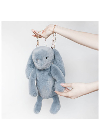 Сумка з гібридним кріпленням сіра плюшева у вигляді зайчика кавай ніжна харадзюку японський м'яка вмістовна портфель крос-боді No Brand (306736413)