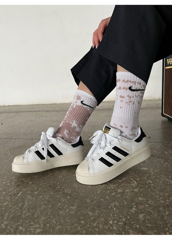 Чорні Осінні кросівки чоловічі adidas superstar bonega black white адідас суперстар No Brand