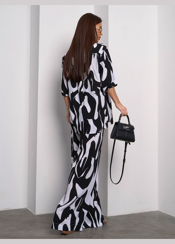 Хлопковый брючный костюм с рубашкой No Brand (328646889)