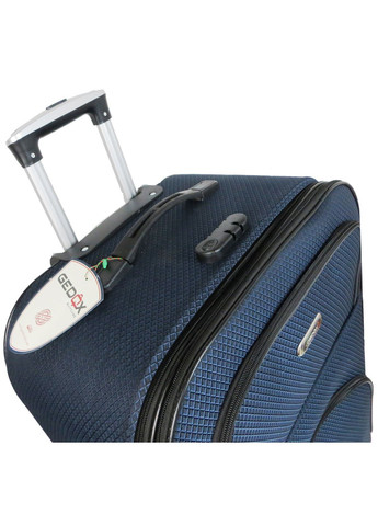 Тканева середня валіза на колесах 67L темно-синя в клітку Gedox (297643291)