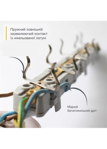 Удлинитель блочный (ABS) 2 гнезда 2м C-ES-1782 ELECTRUM (389821732)