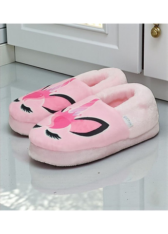 Розовые комнатные велюровые домашние тапочки для девочки валди Waldi