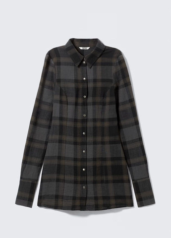 Темно-сіра джинсова сукня H&M в клітинку